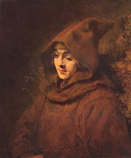 REMBRANDT Harmenszoon van Rijn Rembrandt son Titus, as a monk, Spain oil painting art